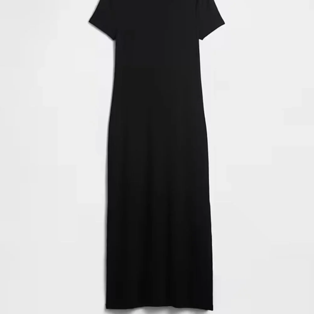 GAP Black Ribbed Maxi Dress/NWT/L - Picture 7 of 14